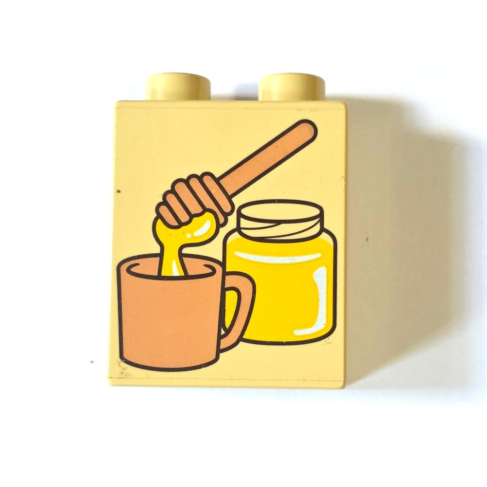 Lego Duplo Bee Honey Cycle Bumble Jar Farm Printed Specialty Block 1.5"